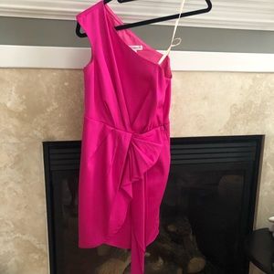 Hot Pink 1 Shoulder Dress - size 0